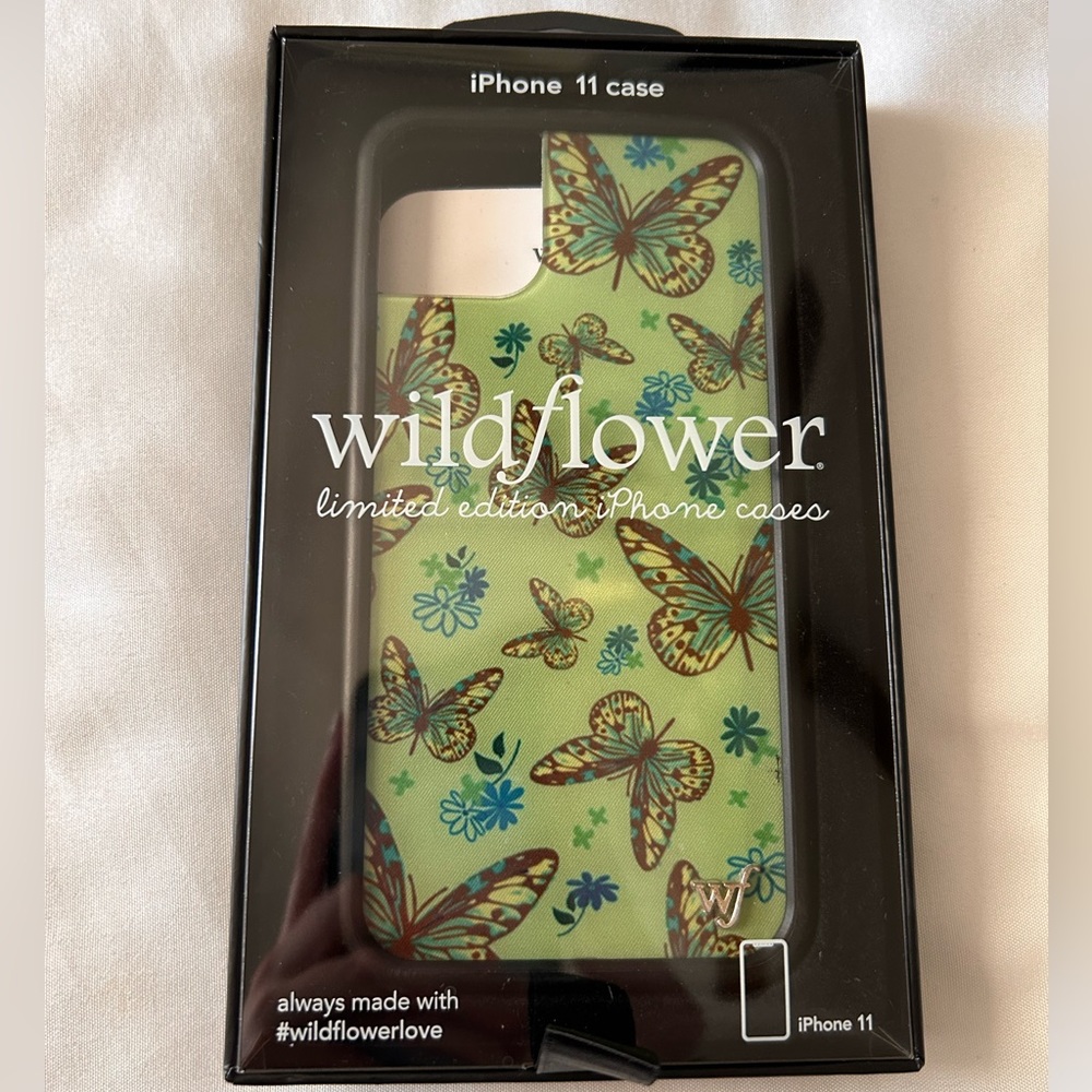 iPhone 11 Wildflower Case Sage Butterfly